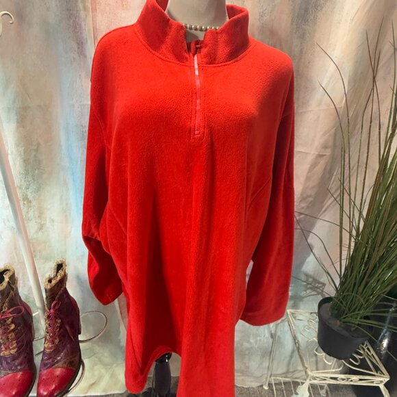 📌Woman Within Ferrari Red Microfleece Quarter-Zip Pullover 5X 38/40 - Picture 5 of 12